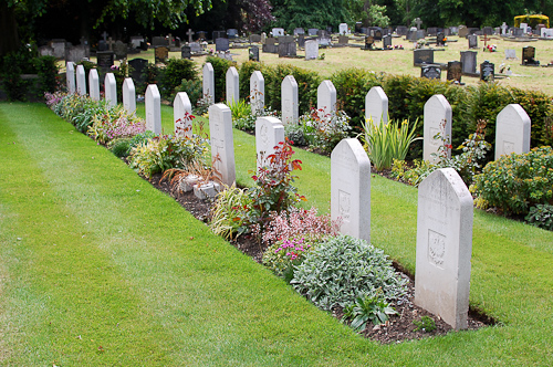 Polish war graves in Wrexham cemetery.