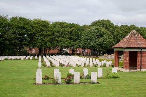 Graves of British and Commonwealth airmen at Blacon cemetery Chester.