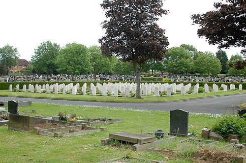 Polish war graves plot in Blacon cemetery, Chester.