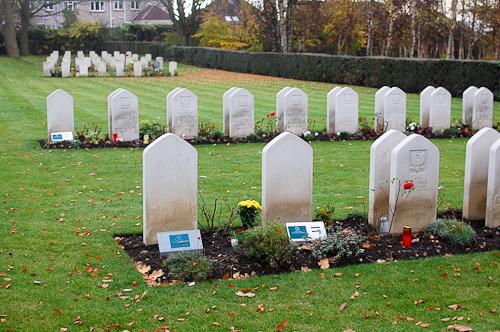 Polish war graves in Corstorphine Hill cemetery, Edinburgh.