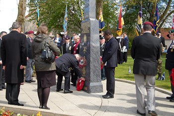 A Wreath is Laid - Veterans Memorial Monument, Knightswood, Glasgow