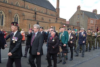 Marching Past the Veterans Memorial Monument, Glasgow