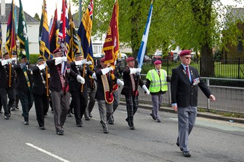 Veterans with Standards on Parade in Glasgow