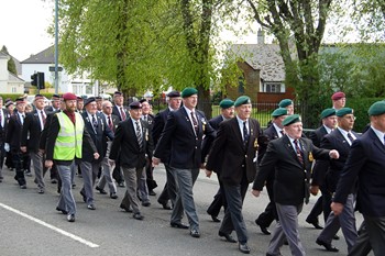 Veterans march on Great Western Road, Glasgow
