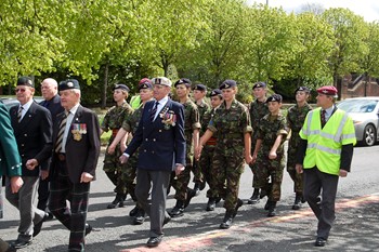 Veterans and Army Cadets on Parade in Glasgow