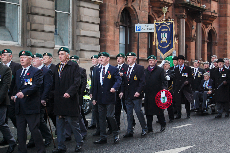 Veterans Royal Marines in Glasgow for Remembrance Sunday 2012
