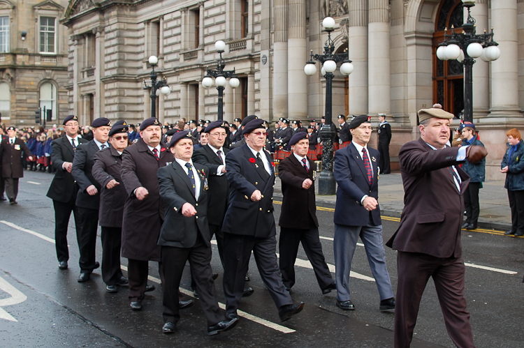 Veterans in George Square - Remembrance Sunday Glasgow 2012