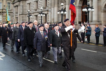 Veterans Parade in George Square Glasgow on Remembrance Sunday 2012
