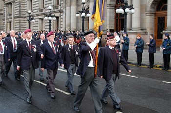 Veterans Parade in George Square on Remebrance Sunday 2012