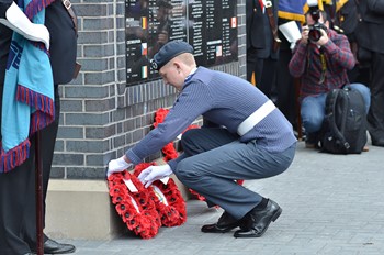 Air Cadet Lays Wreath - Spitfire Memorial Grangemouth