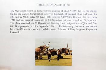 The Memorial Spitfire at Grangemouth