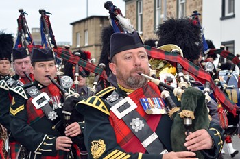 Pipes and Drums - Royal Highland Fusiliers (2 Scots) Freedom Parade in Ayr