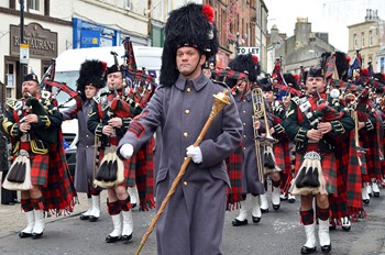 Military Pipe Band - Royal Highland Fusiliers (2 Scots) Freedom Parade in Ayr