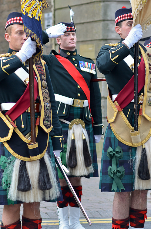 Colour Party of the Royal Highland Fusiliers - New Bridge Street, Ayr 2013