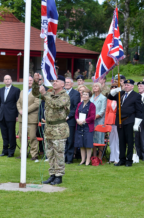 Regimental Sergeant Major R R Alexander - Flag Raising