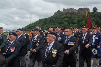 Veterans March in Stirling on Armed Forces Day 2014