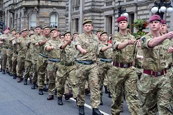 Soldiers March in Glasgow - Armed Forces Day 2014