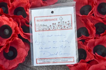British Prime Minister David Cameron Wreath at Glasgow Cenotaph 2014