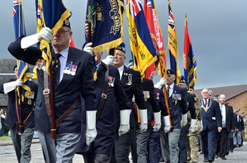 Royal British Legion and Military Standards - Grangemouth Armed Forces Day 2014