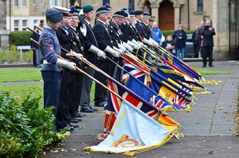 Standards Dipped at Drumhead Service - Grangemouth Armed Forces Day 2014