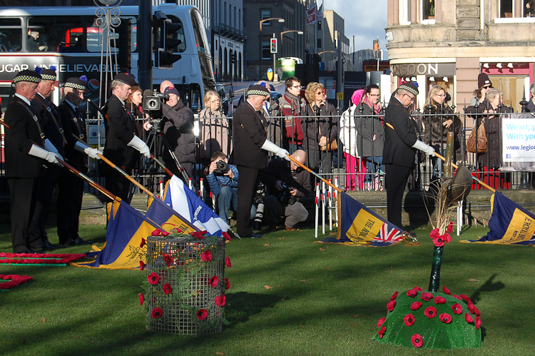 Standards Dipped Royal British Legion - Garden of Remembrance Edinburgh 2014