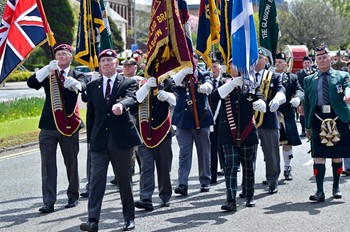 Veterans march in Great Western Road, Glasgow 2015