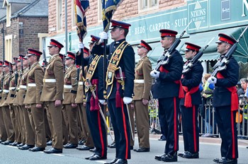 Colour Party Duke of Lancaster&#39;s Regiment Maryport 2015