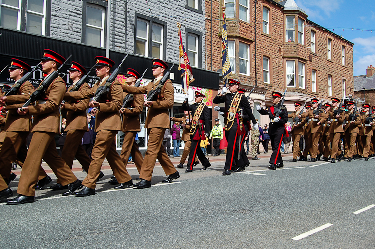 Colour Party Duke of Lancaster's Regiment Freedom Parade - Maryport 2015