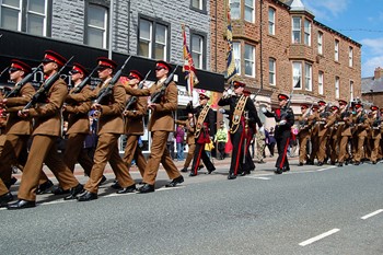 Colour Party Duke of Lancaster&#39;s Regiment Freedom Parade - Maryport 2015