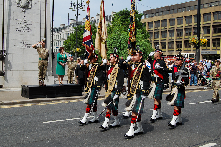 Royal Highland Fusiliers Colour Party Homecoming Parade Glasgow 2016