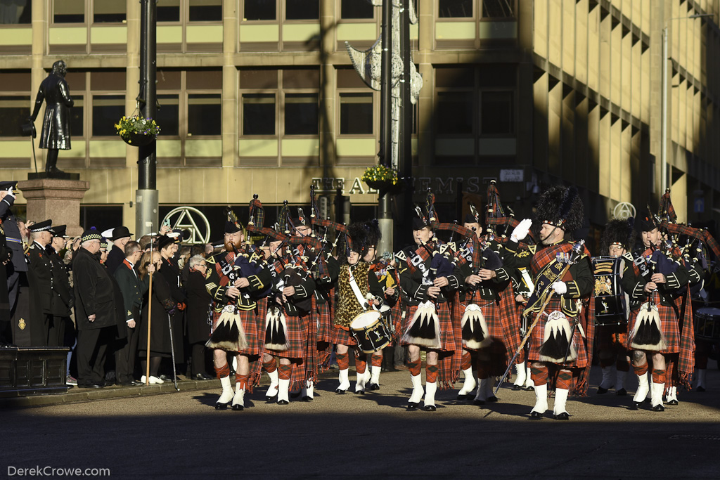 Pipes and Drums of the Royal Corps of Signals Remembrance Sunday Glasgow 2023