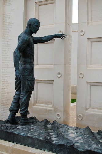 Soldier Points to Doors of Eternity - Armed Forces Memorial, National Memorial Arboretum
