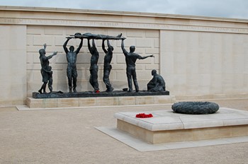 Sculpture - The Stretcher Bearers - Armed Forces Memorial, National Memorial Arboretum, Staffordshire, England