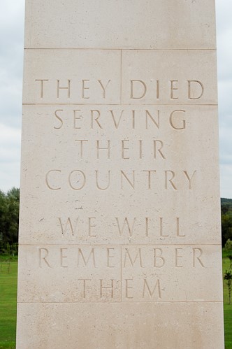 Inscription on Obelisk - Armed Forces Memorial, National Memorial Arboretum