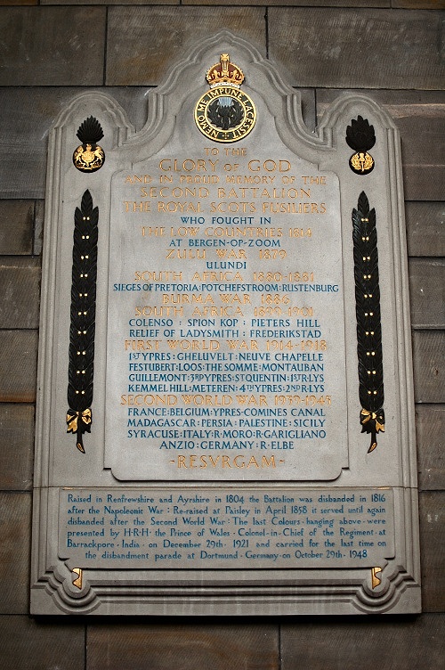 Royal Scots Fusiliers Memorial, Paisley Abbey Scotland