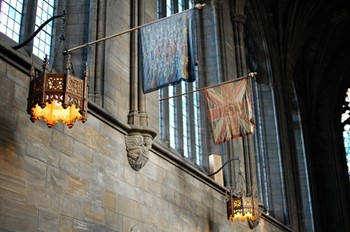 Regimental Flags, Royal Scots Fusiliers, Paisley Abbey, Scotland