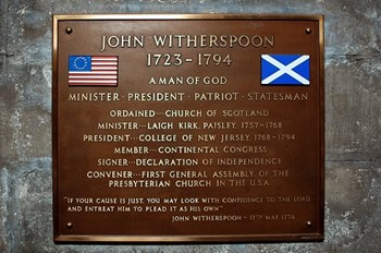 John Witherspoon, Paisley Abbey, Scotland