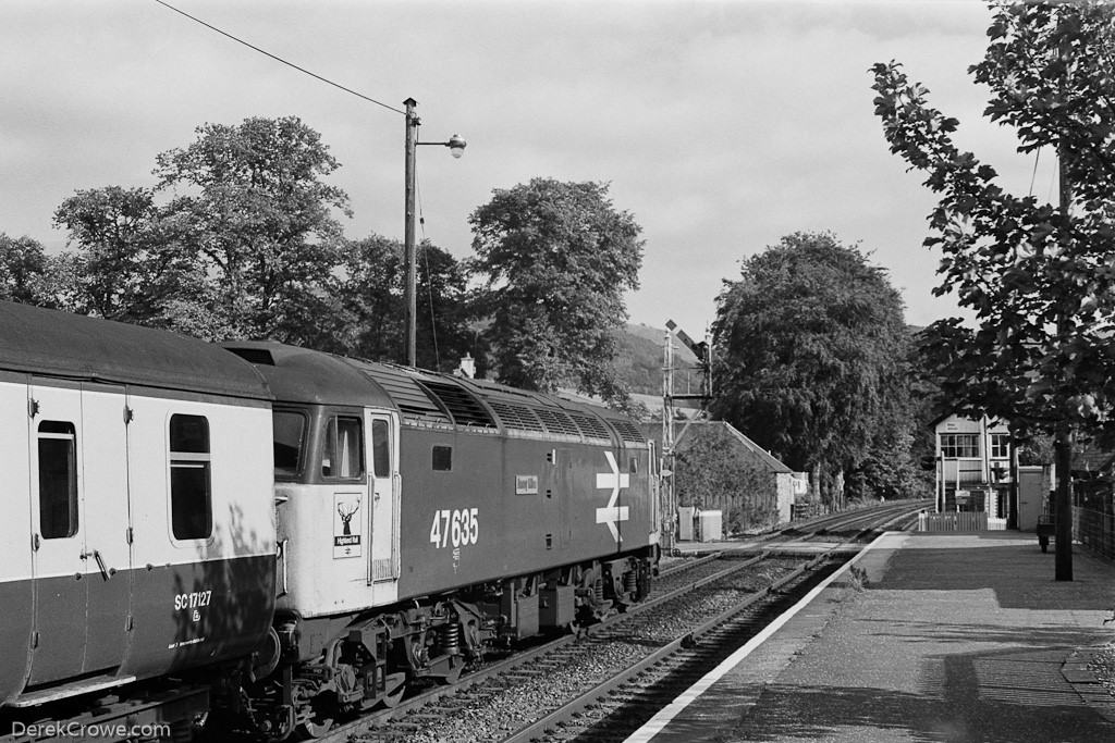 Class 47 no. 635 Blair Atholl Railway Station 1989